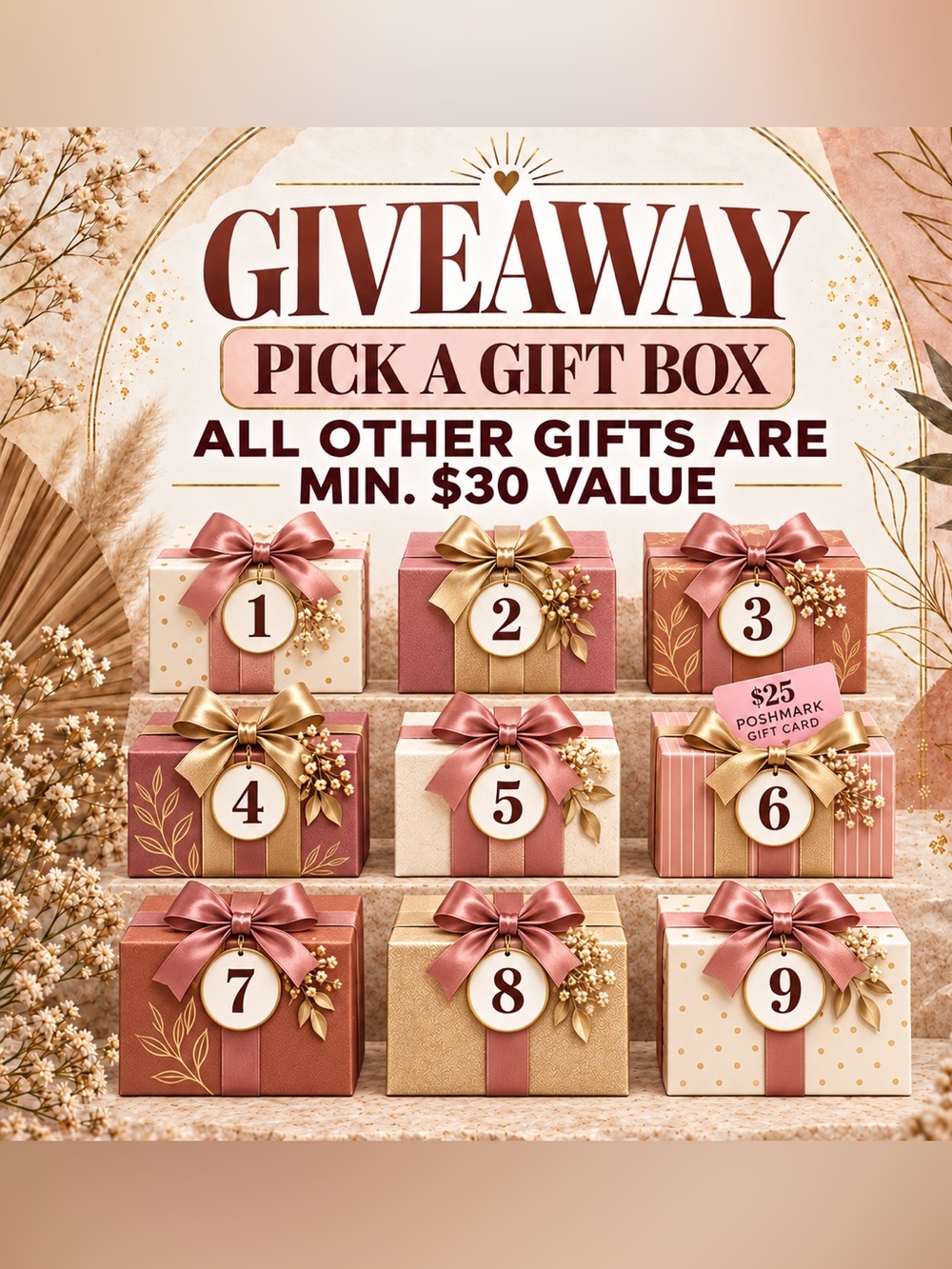 Pick a Gift 🎁 Min $30 Value/$25 Poshmark Gift Card + Free Shipping